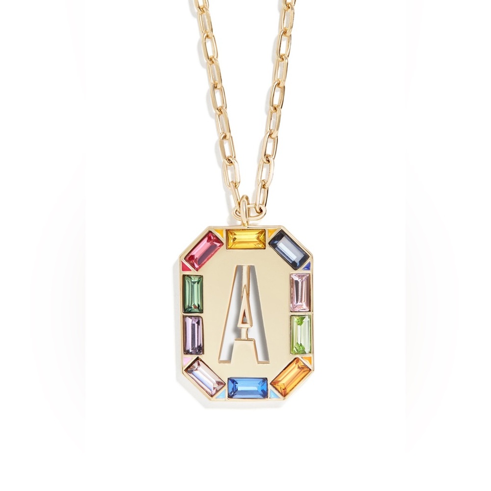 BaubleBar Alidia Initial Pendant Necklace